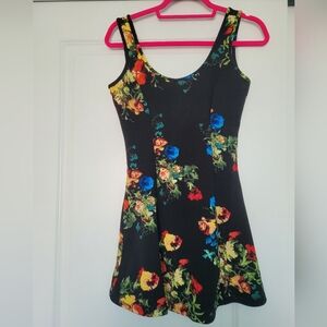 Black Floral Mini Dress